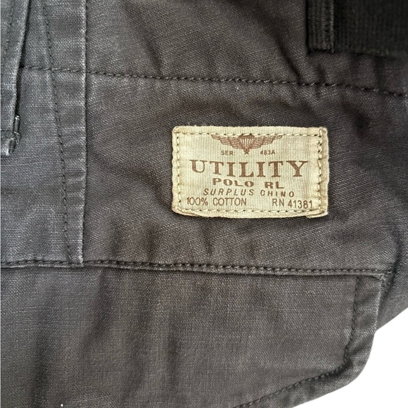 Polo Ralph Lauren Utility Cargo Surplus Pant Charcoal Sz 48X32.5” Drawstring Hem - Picture 5 of 10